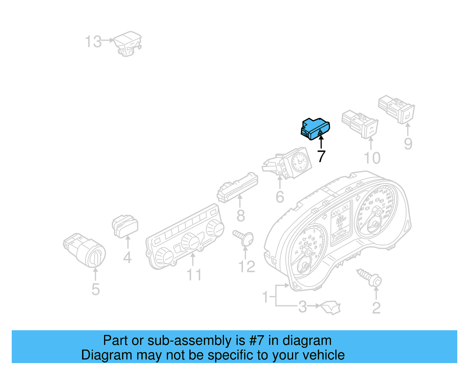 Hazard Switch 561-953-509-C-FBY