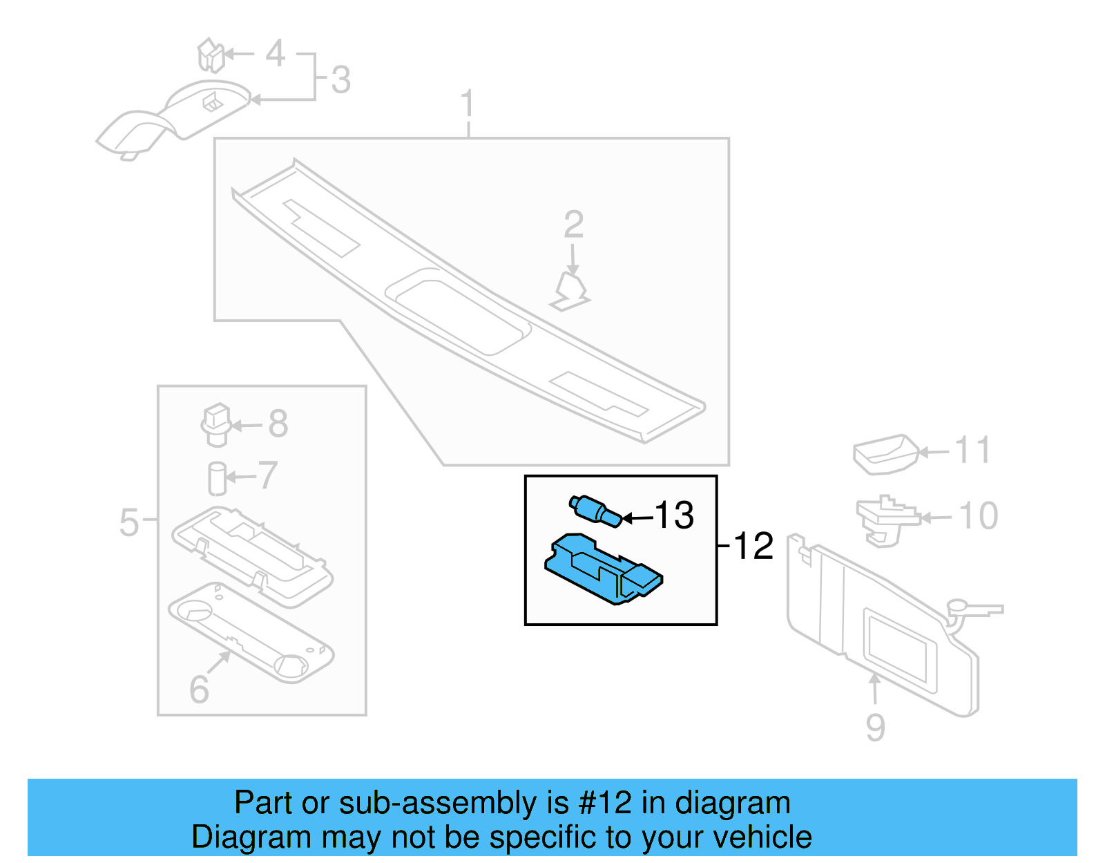 Visor Lamp 1K0-947-109-71N - View 9