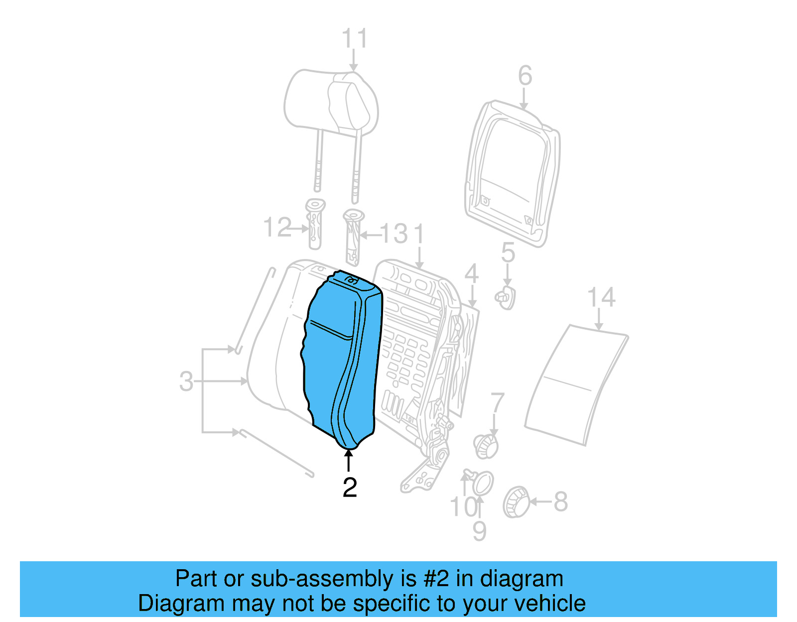 Seat Back Pad 3B0-881-776-BL - View 9