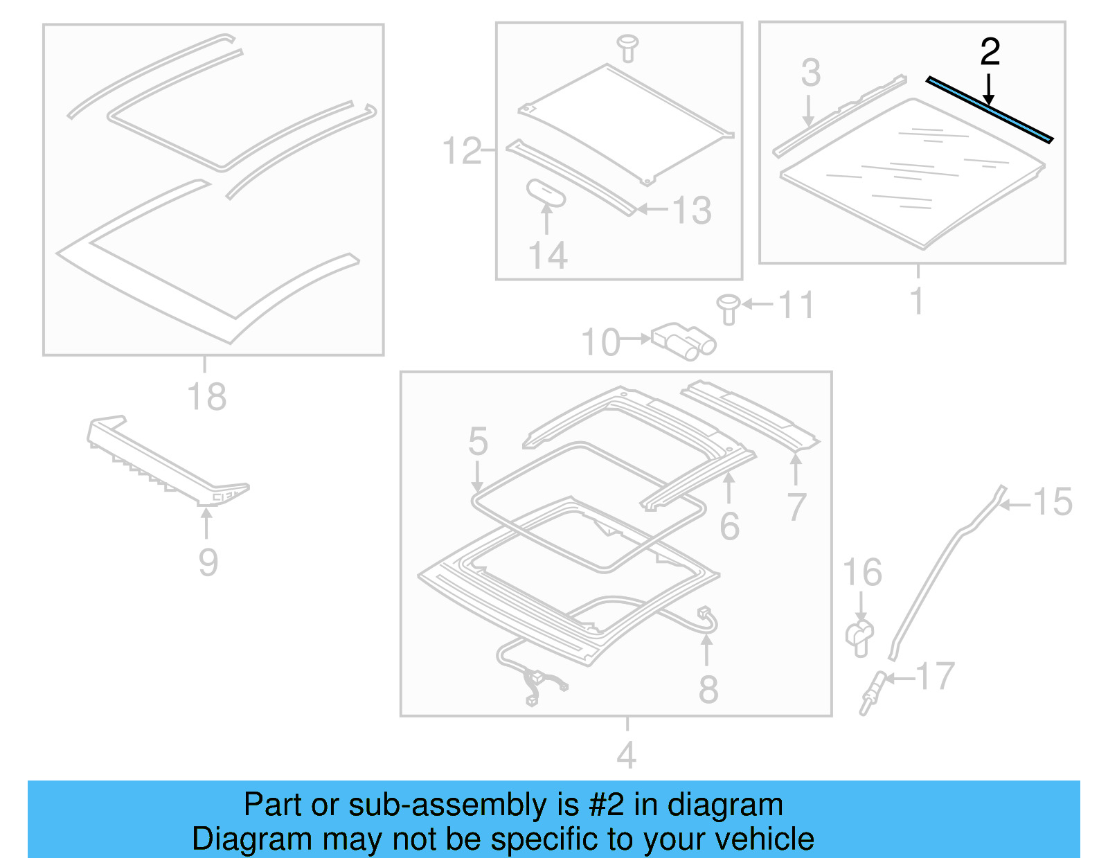 Sunroof Glass Rear Seal 5GM-877-297 - View 9