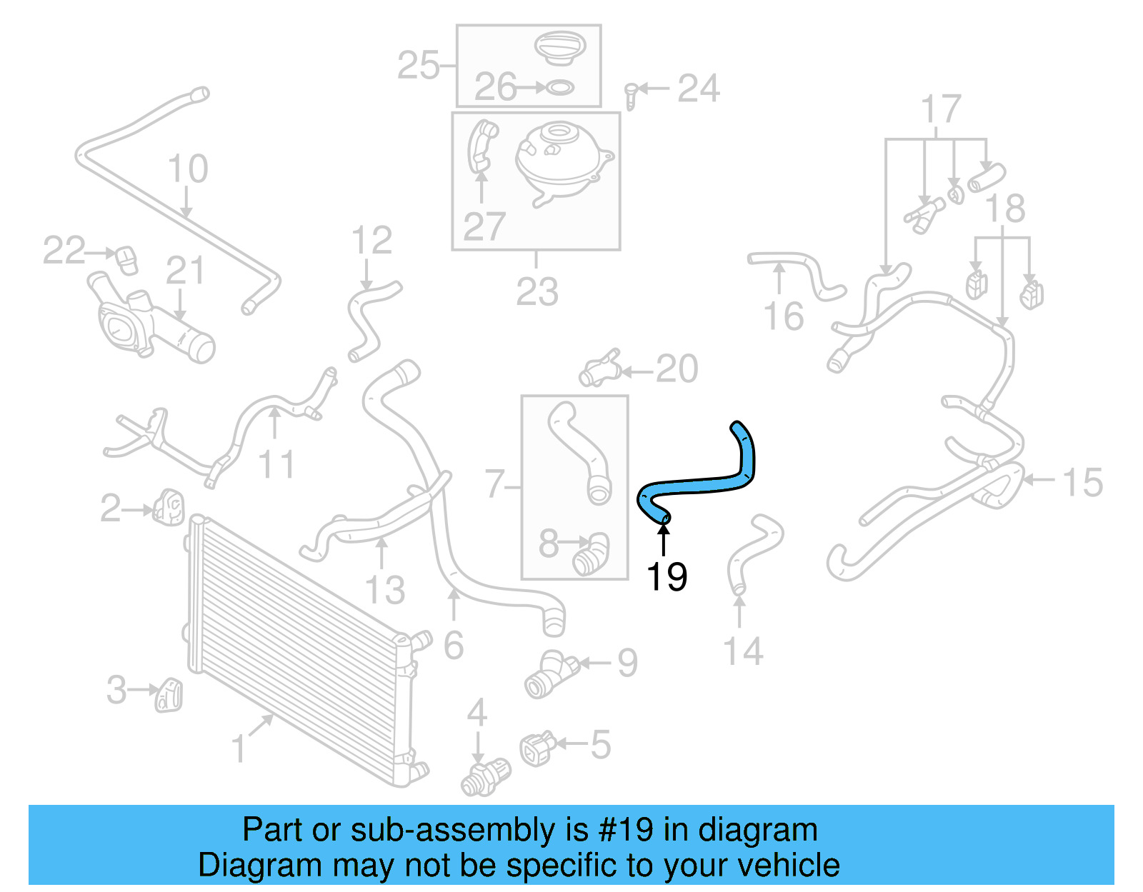 Engine Coolant Hose 1J0-121-096-BM - View 4