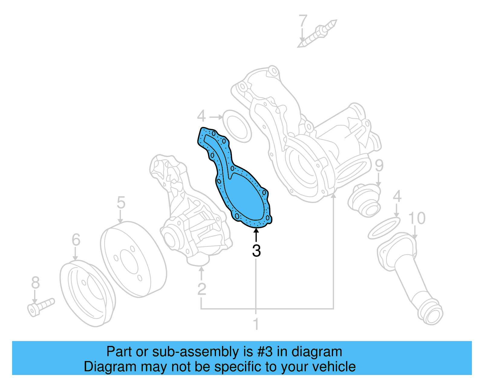 Engine Water Pump Gasket 026-121-041-P - View 2
