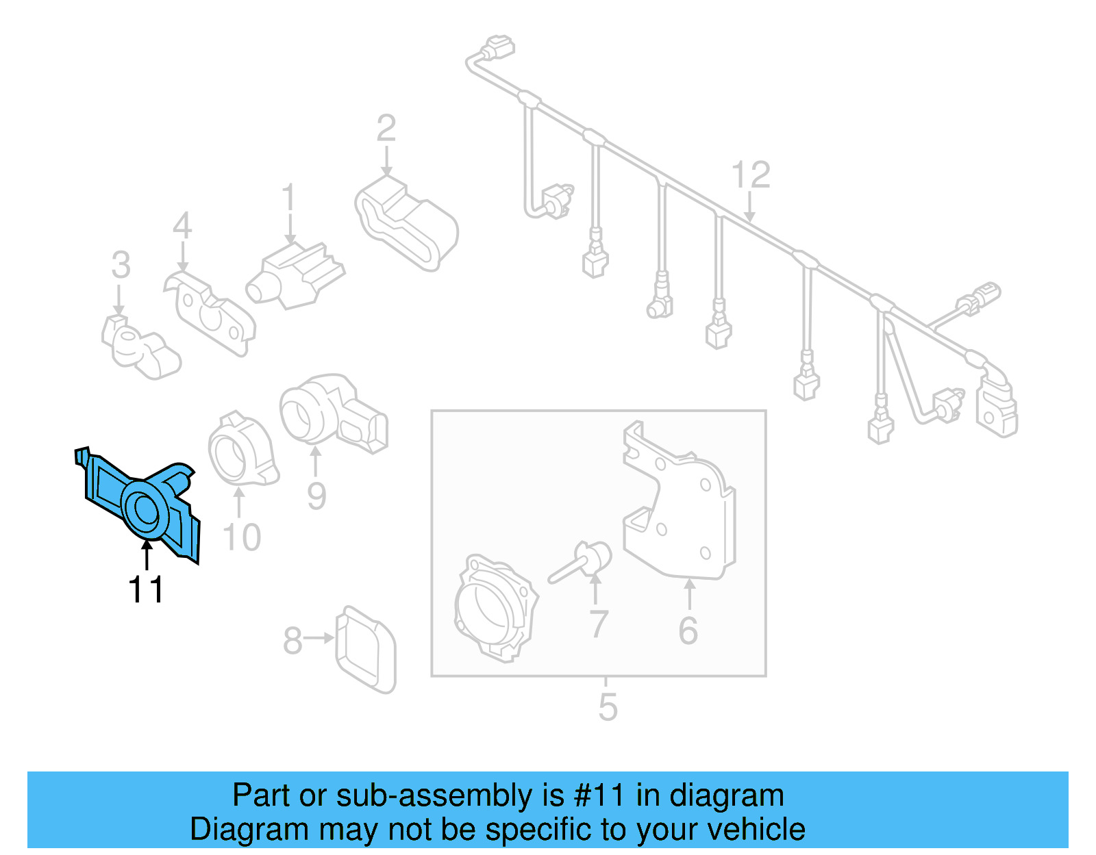Parking Aid Sensor Bracket 7P6919493C - View 4