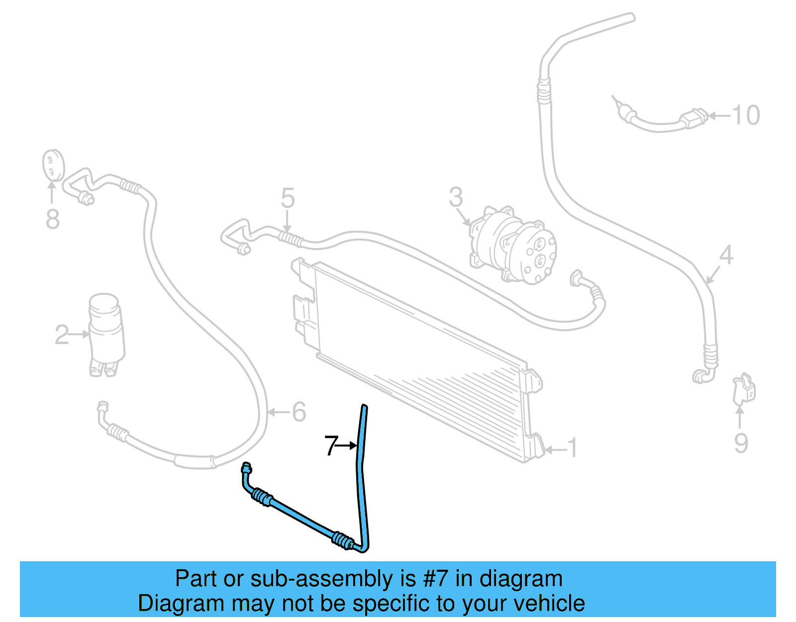 A/C Refrigerant Liquid Hose 7D1-820-730-J - View 5