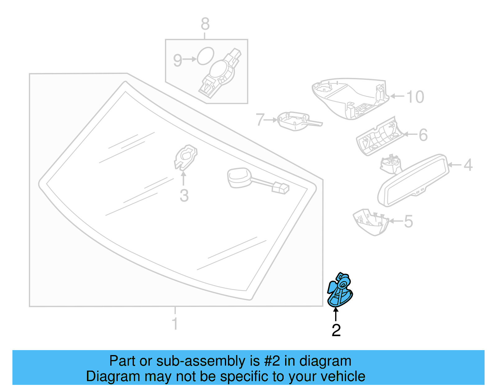 Windshield Spacer 7P0-845-125 - View 3