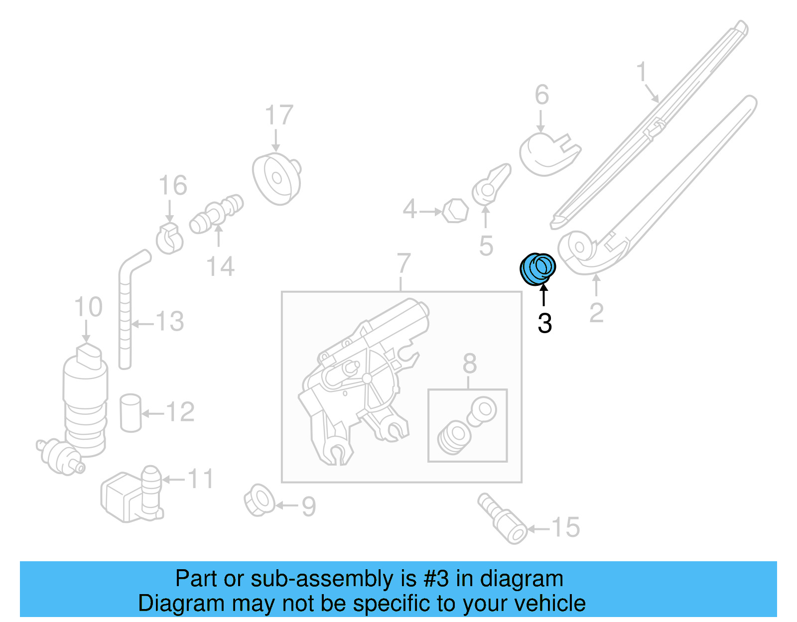 Wiper Arm Gasket 7P6-955-758 - View 4