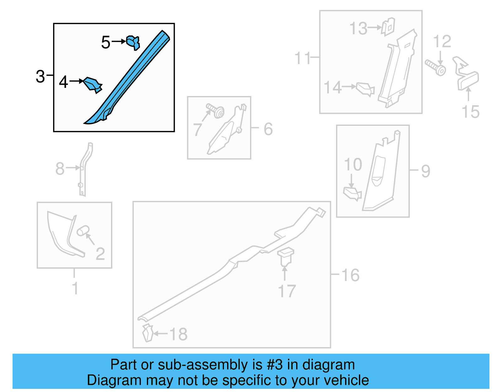 Windshield Pillar Trim 5GM-867-233-F-ZB5 - View 12