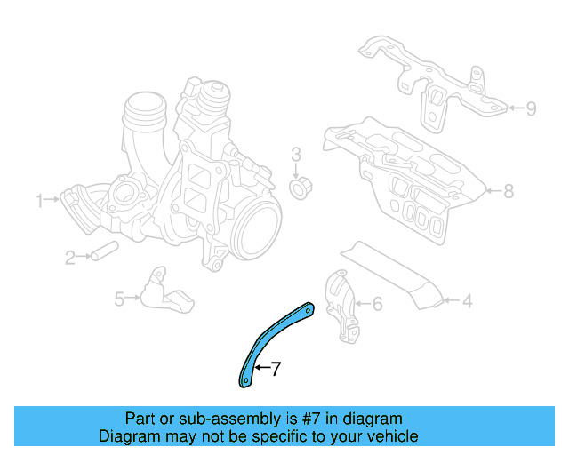 Turbocharger Mount Heat Shield Bracket 06K-145-536-B - View 12