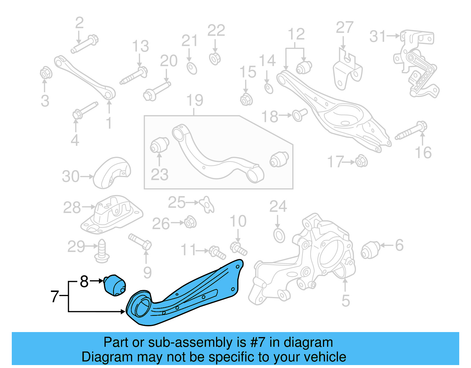 Trailing Arm 5Q0-505-223-D - View 9