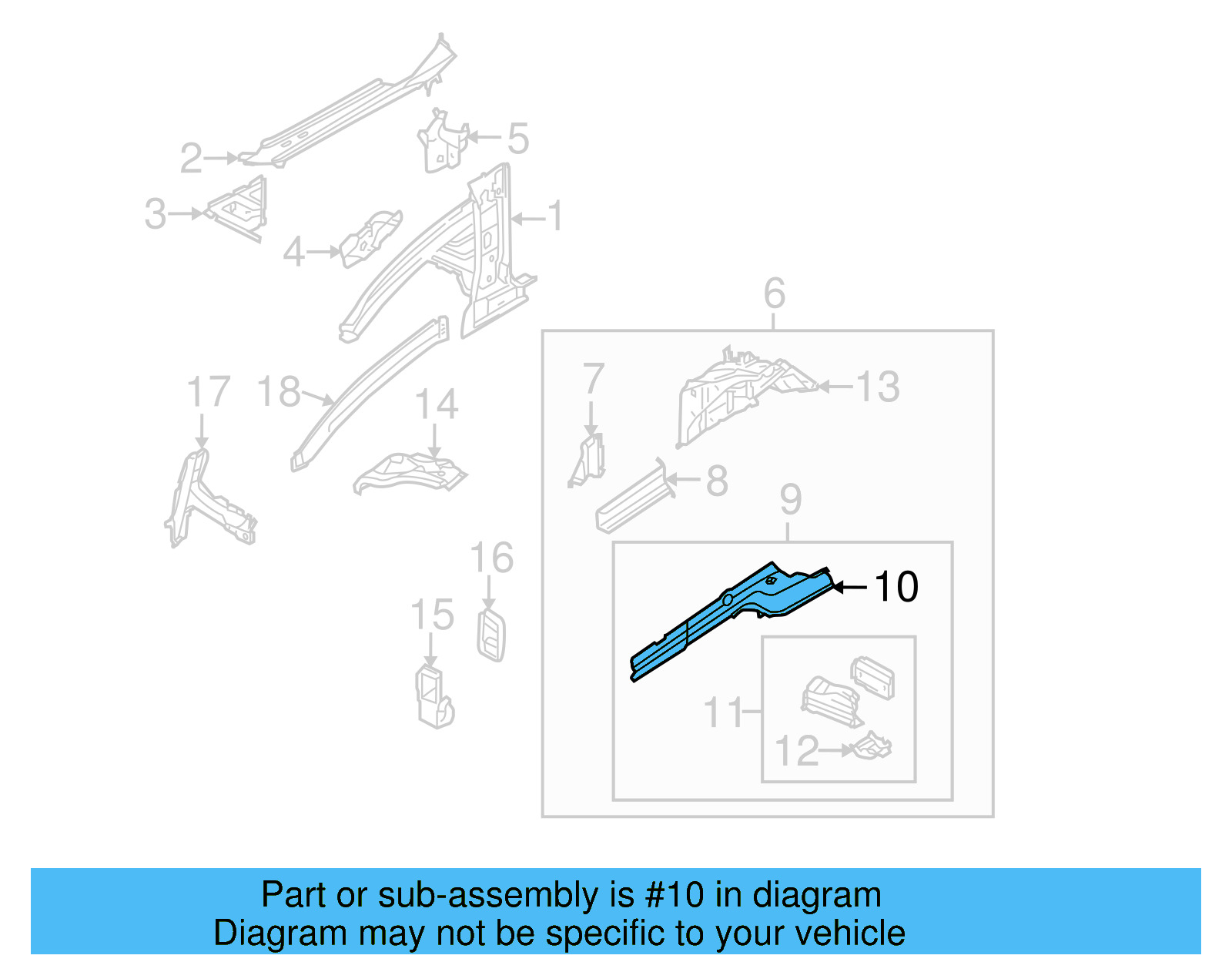 Frame Side Member 7L0-803-108-B - View 6