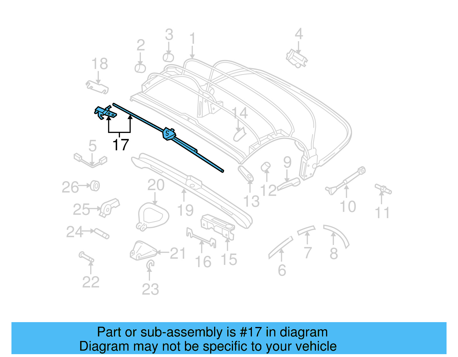 Convertible Top Latch 1Y0-871-383-H-Y20 - View 5