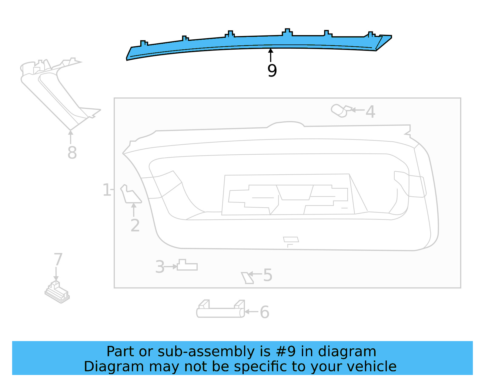 Upper Gate Trim 11A-867-707-A-4PK
