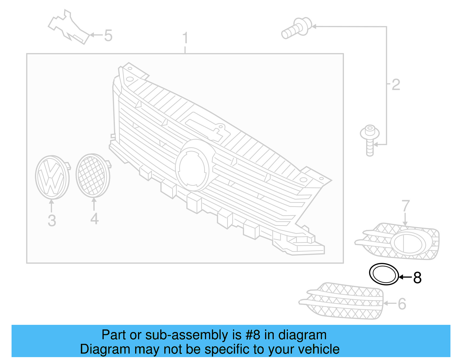Fog Lamp Bezel 5K0-853-102-2ZZ - View 9