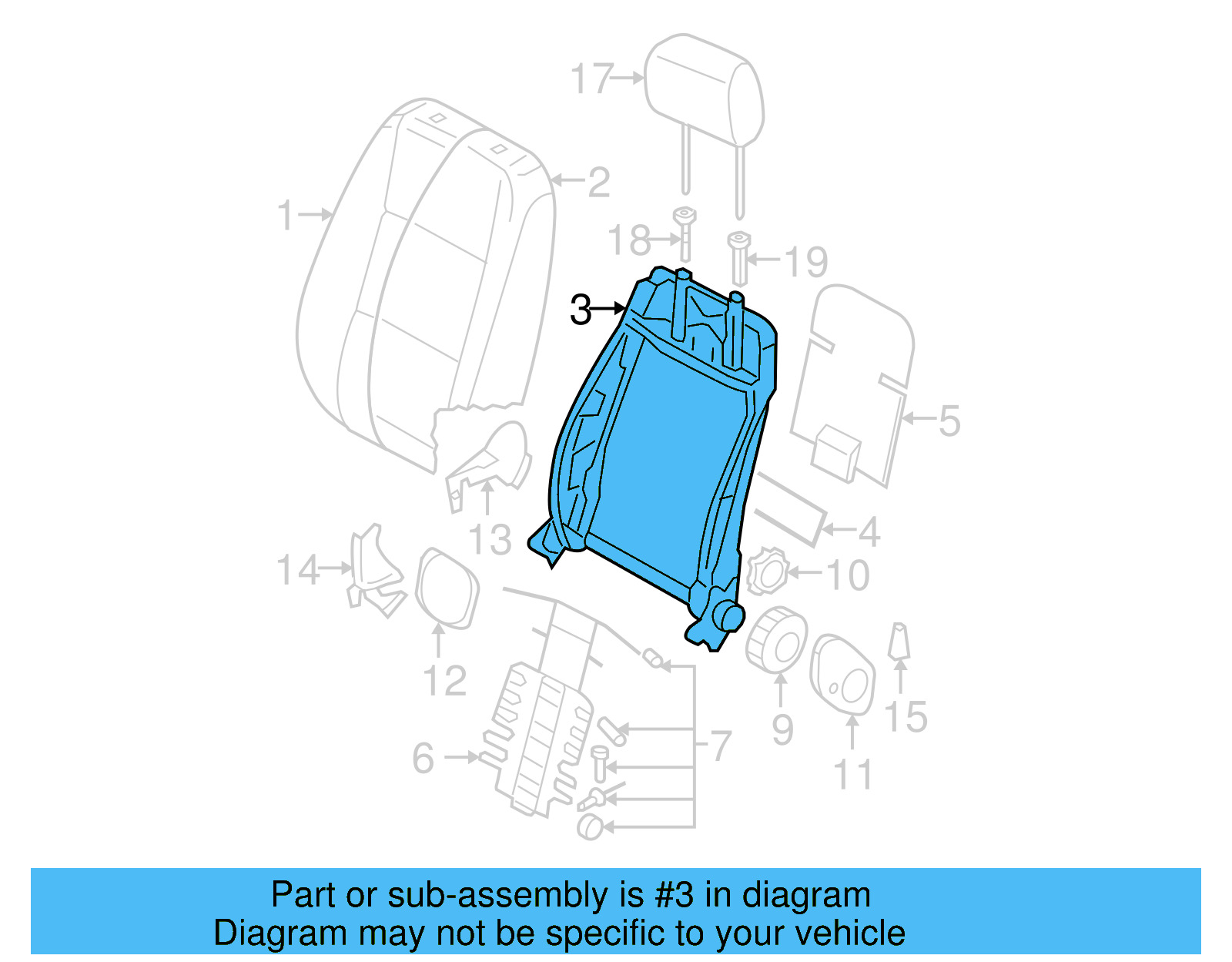 Seat Back Frame 1K4-882-045-JM - View 7
