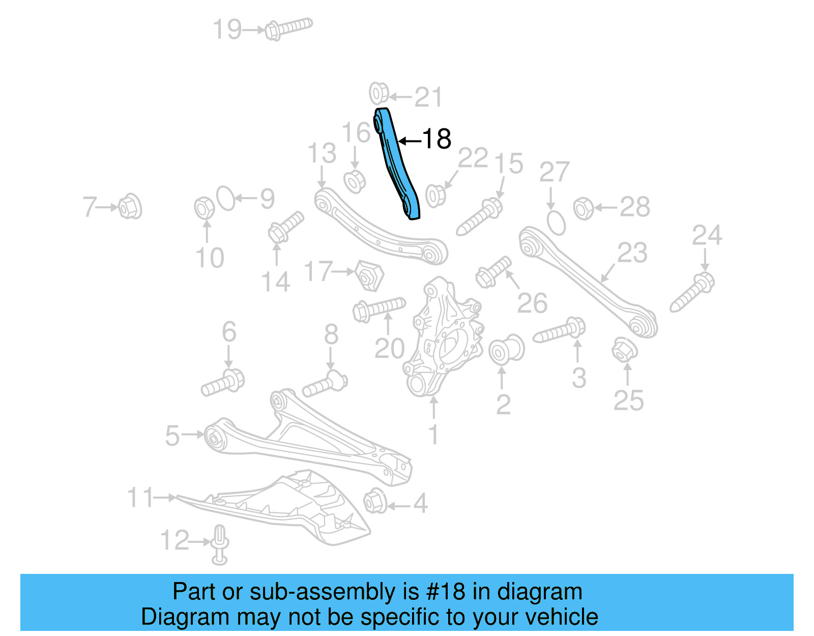 Rear Upper Control Arm 7L0-505-398 - View 7