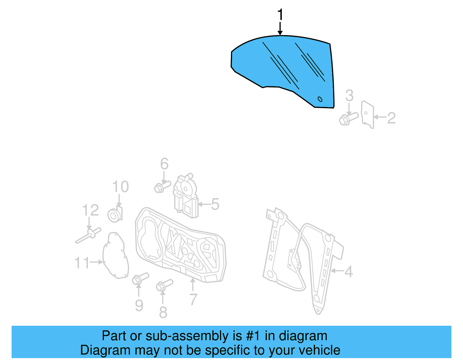 Door Glass 3C8-845-202-A - View 3