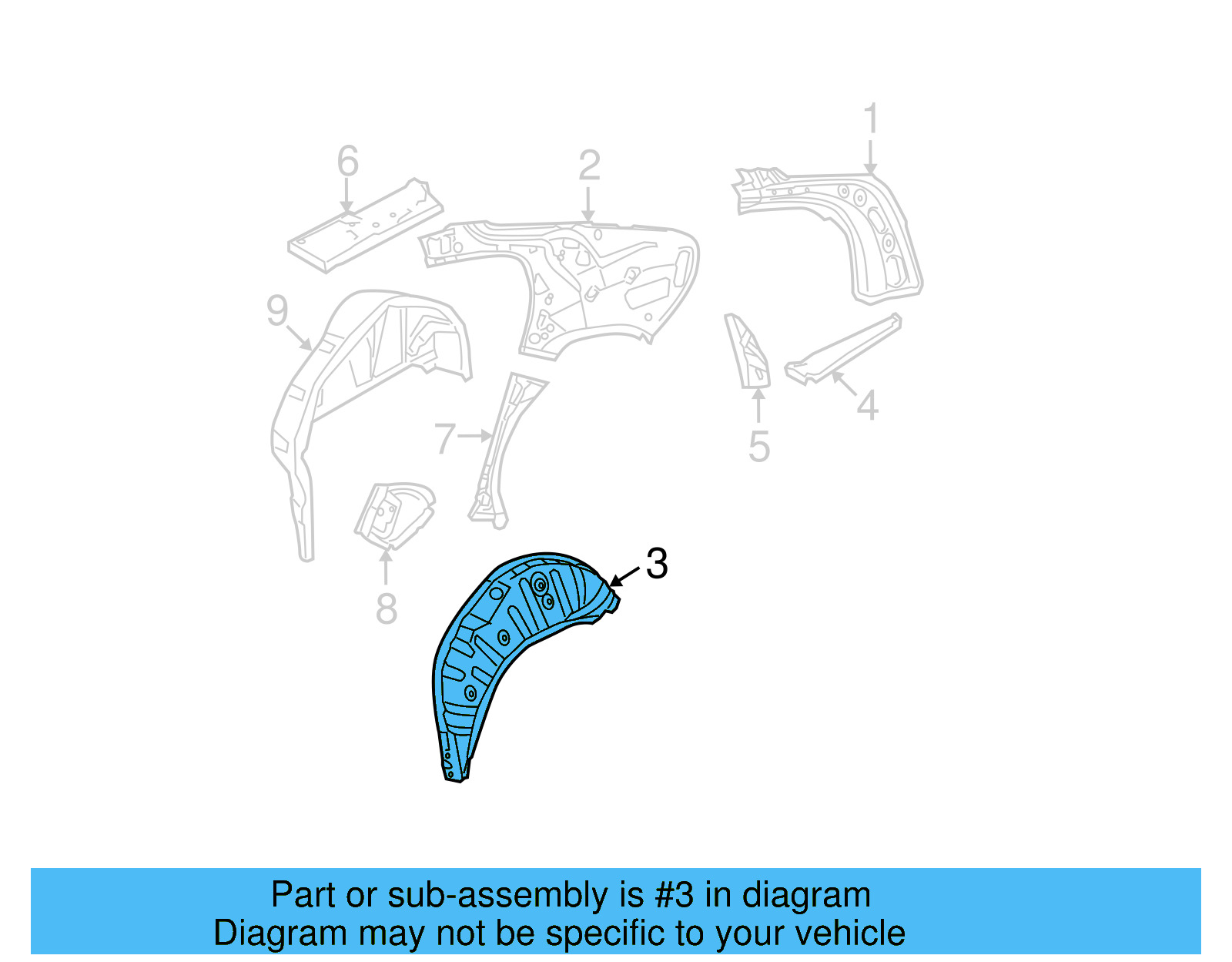 Outer Wheelhouse 3C0-809-411-C - View 5