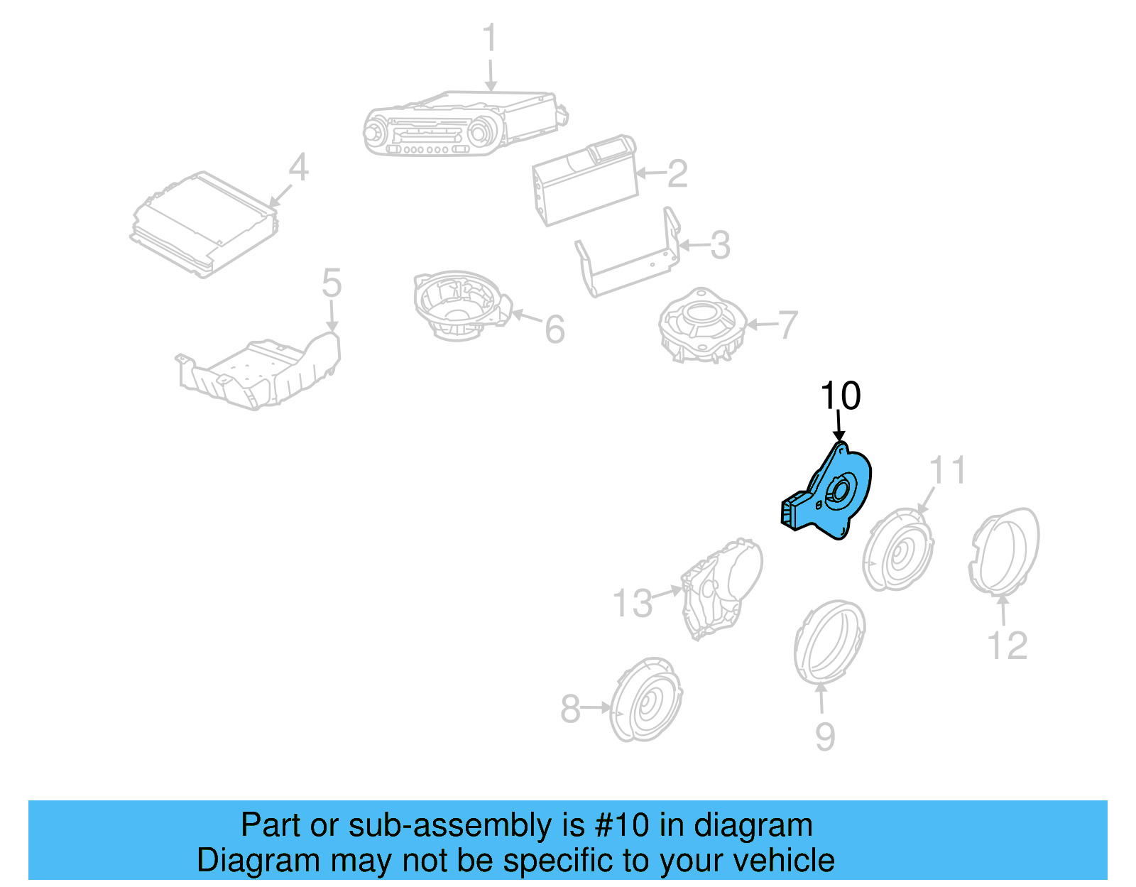 Rear Speaker 1Y0-035-411-AF - View 4