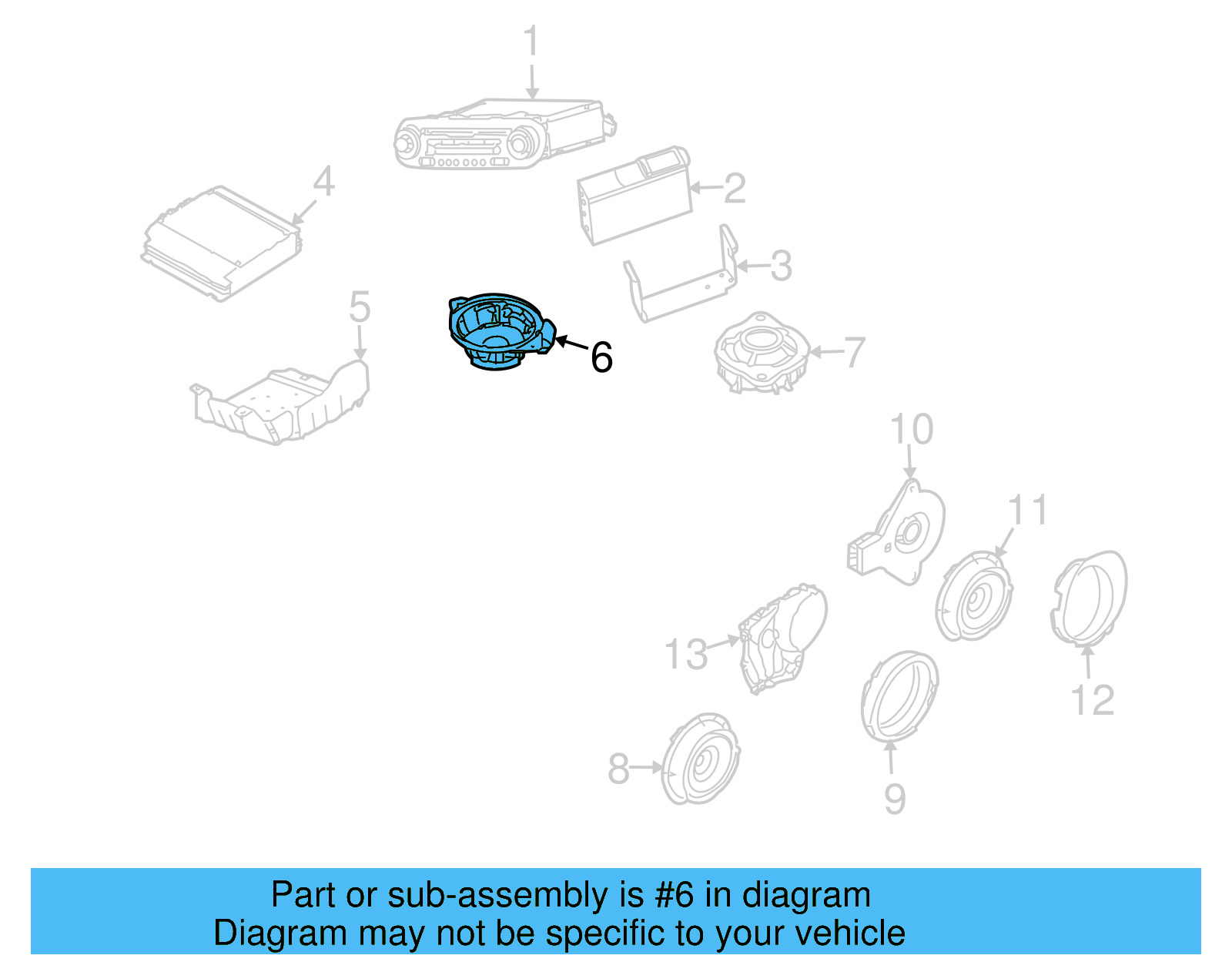 Inst Panel Speaker 1Y0-035-411-L - View 2