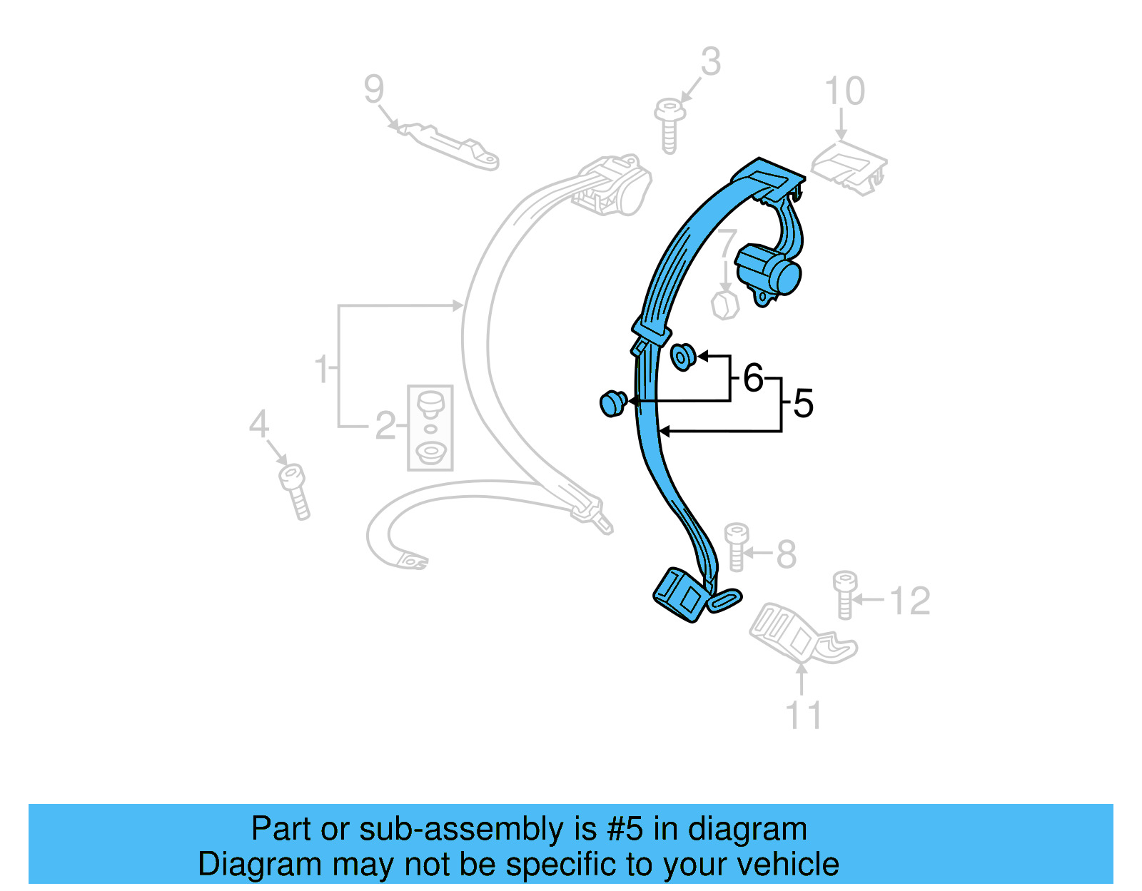 Lap & Shoulder Belt 3C0-857-807-R-RAA - View 11