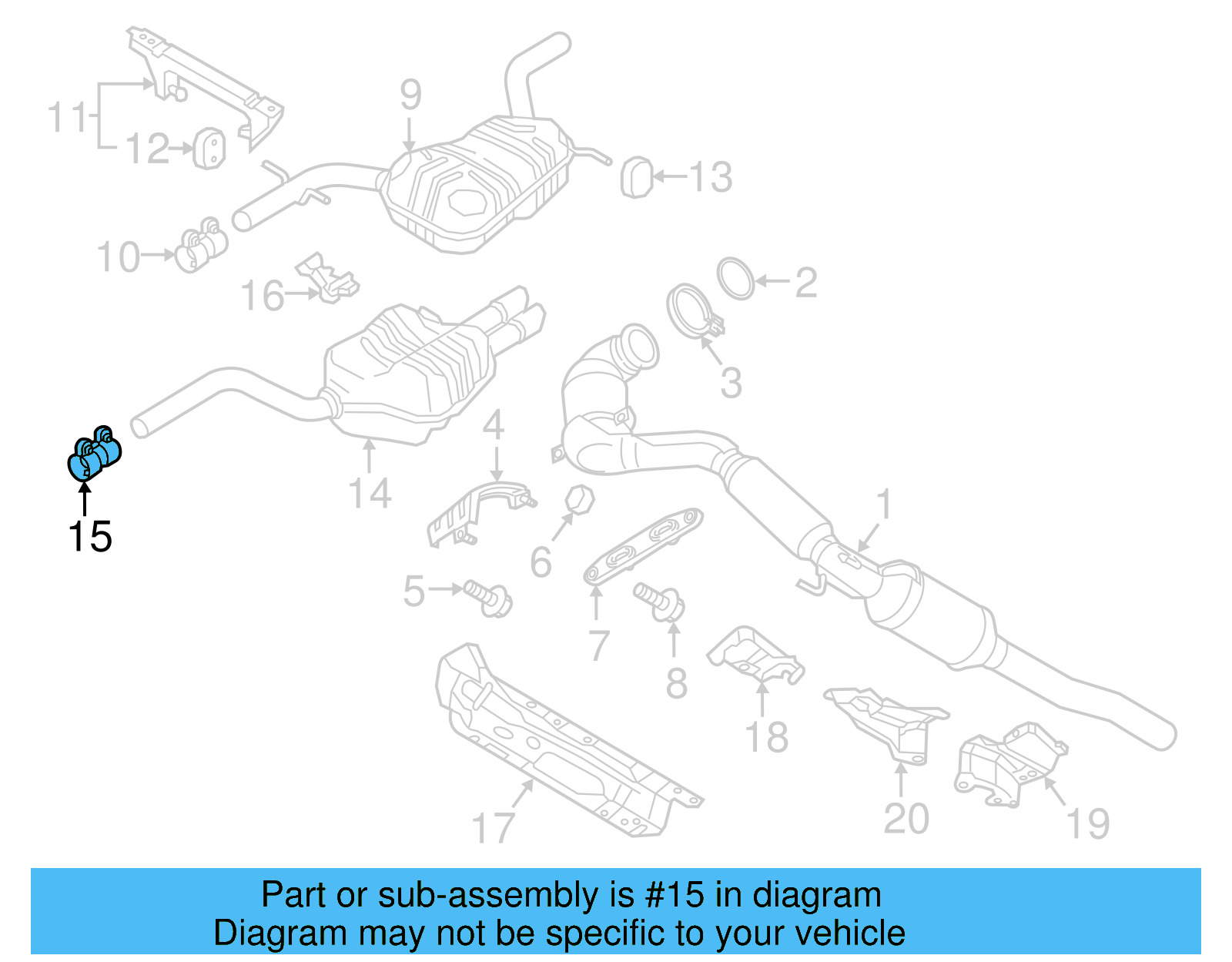 Rear Muffler Clamp 1K0-253-141-G - View 9
