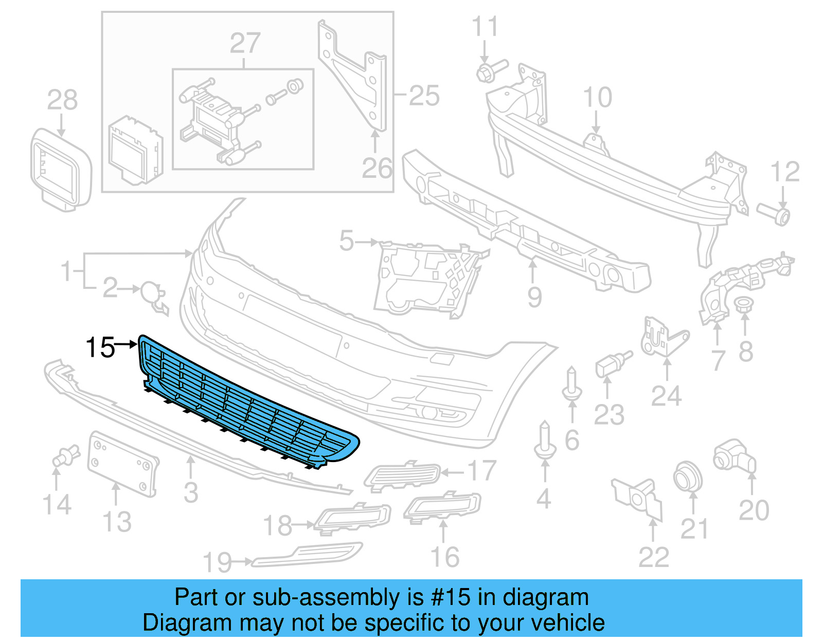 Center Grille 5GM-853-677-9B9 - View 10