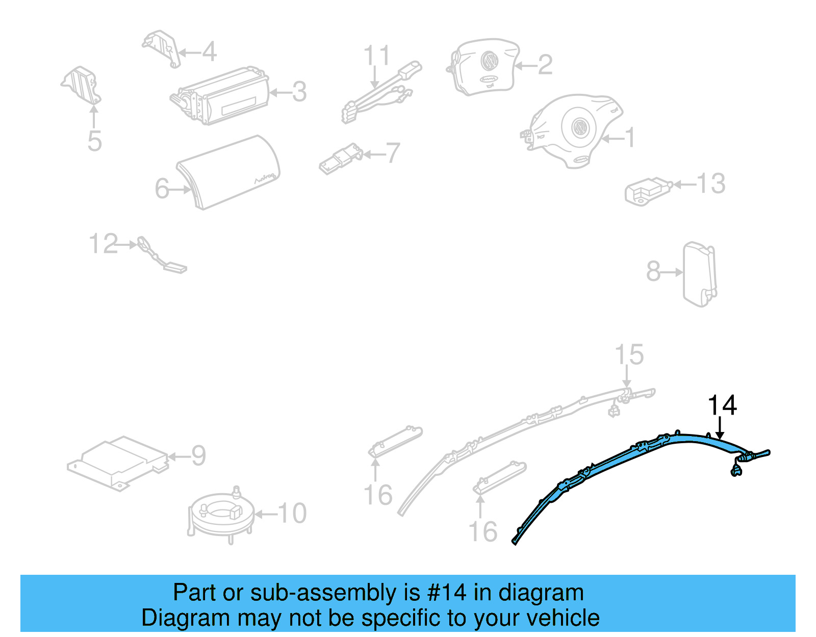 Head Air Bag 1J5-880-741-D - View 7