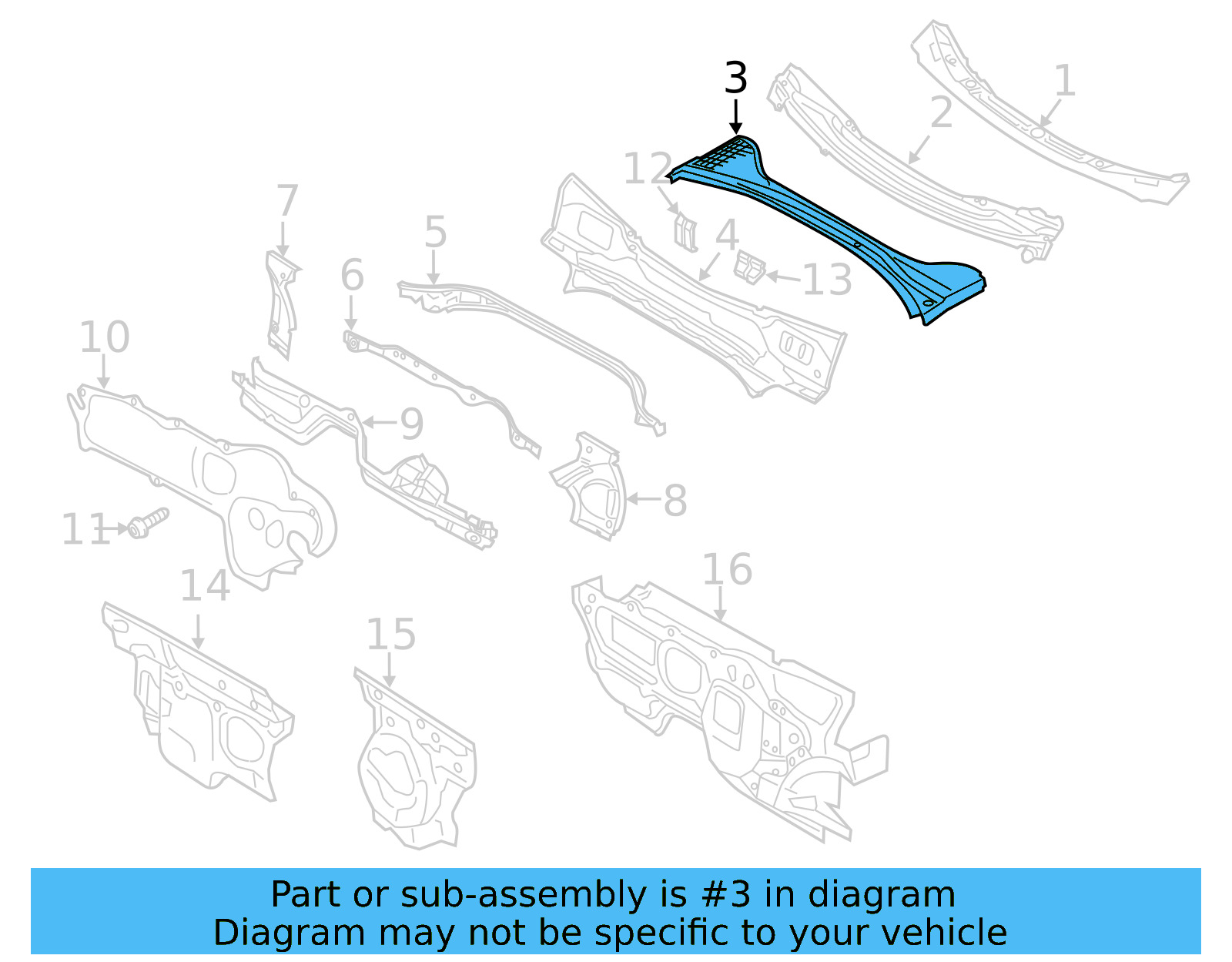 Water Deflector 561-819-404-B-9B9 - View 6