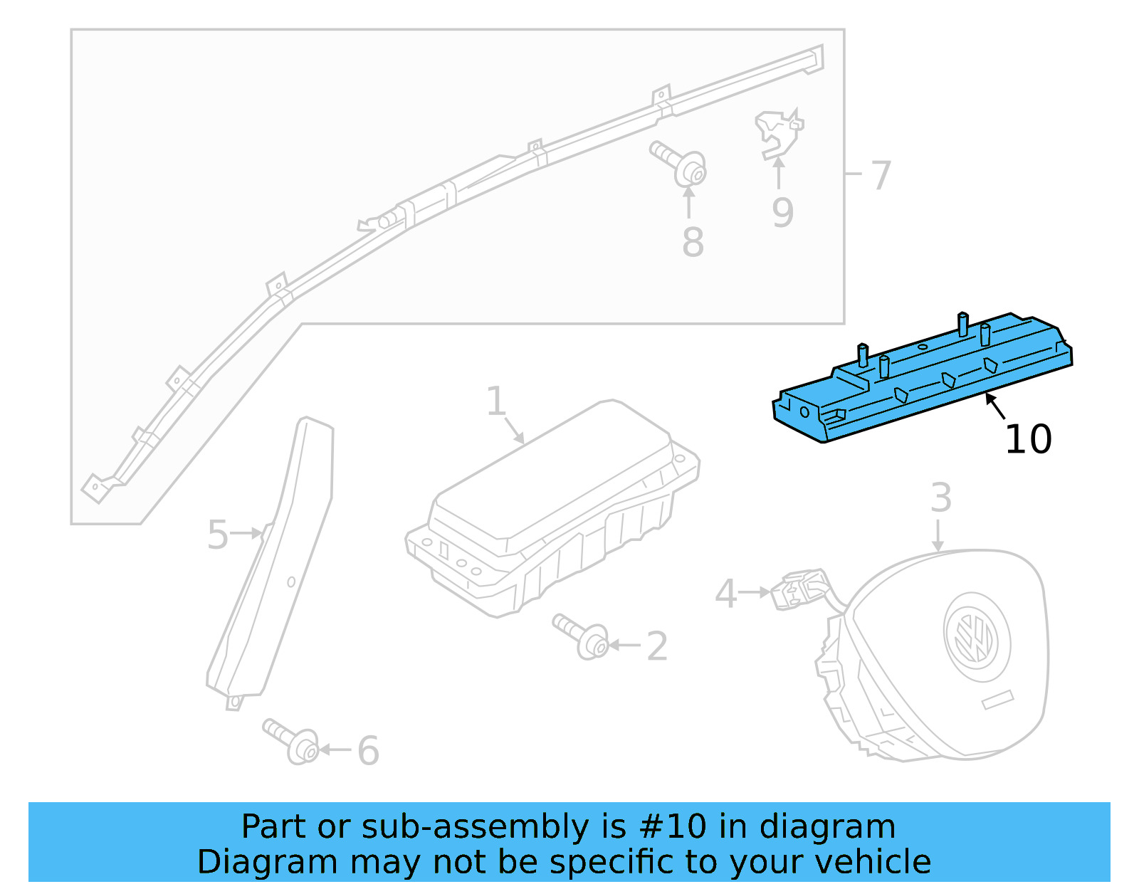 Knee Air Bag 3G8-880-841-D - View 4