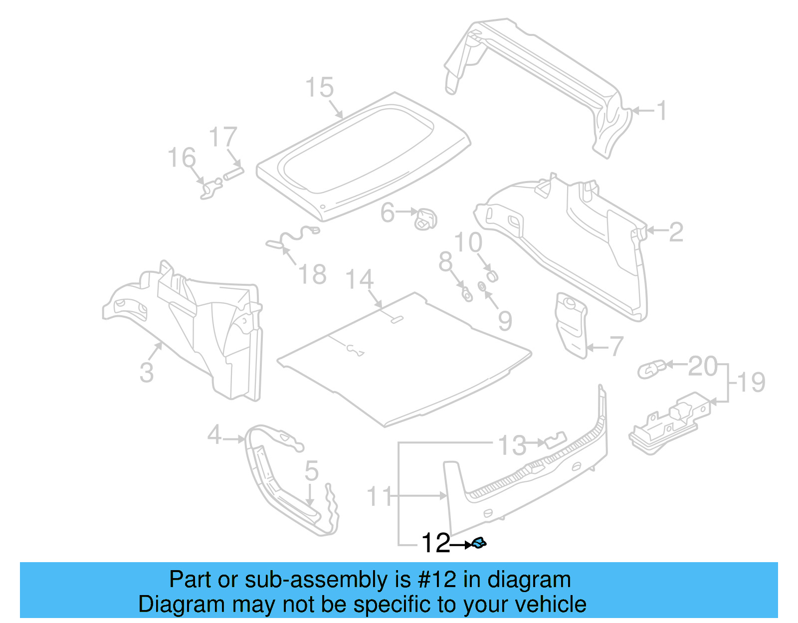 Rear Body Panel Trim Panel Clip 6K0-867-838 - View 24