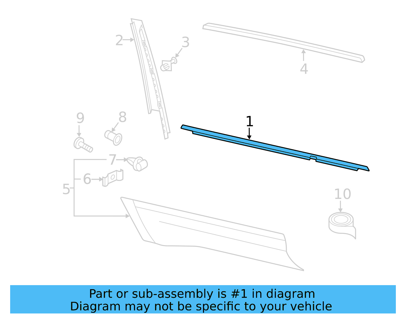 Belt Molding 3CM-839-475-2MG - View 4