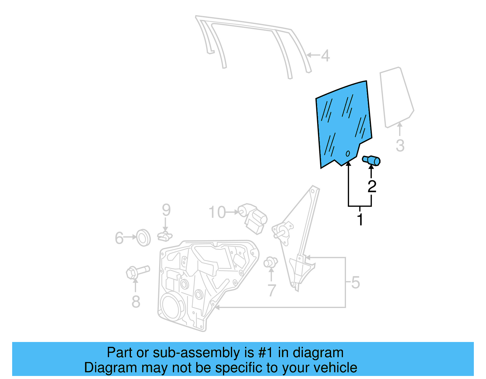 Movable Glass 5N0-845-025-A - View 4