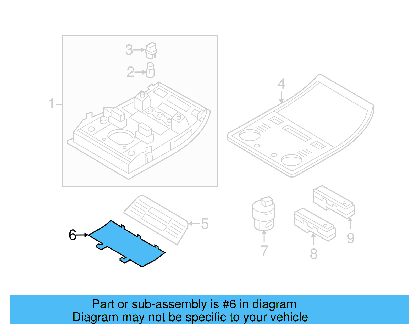 O'head Lamp Lens 7P6-947-125-B-81U - View 12