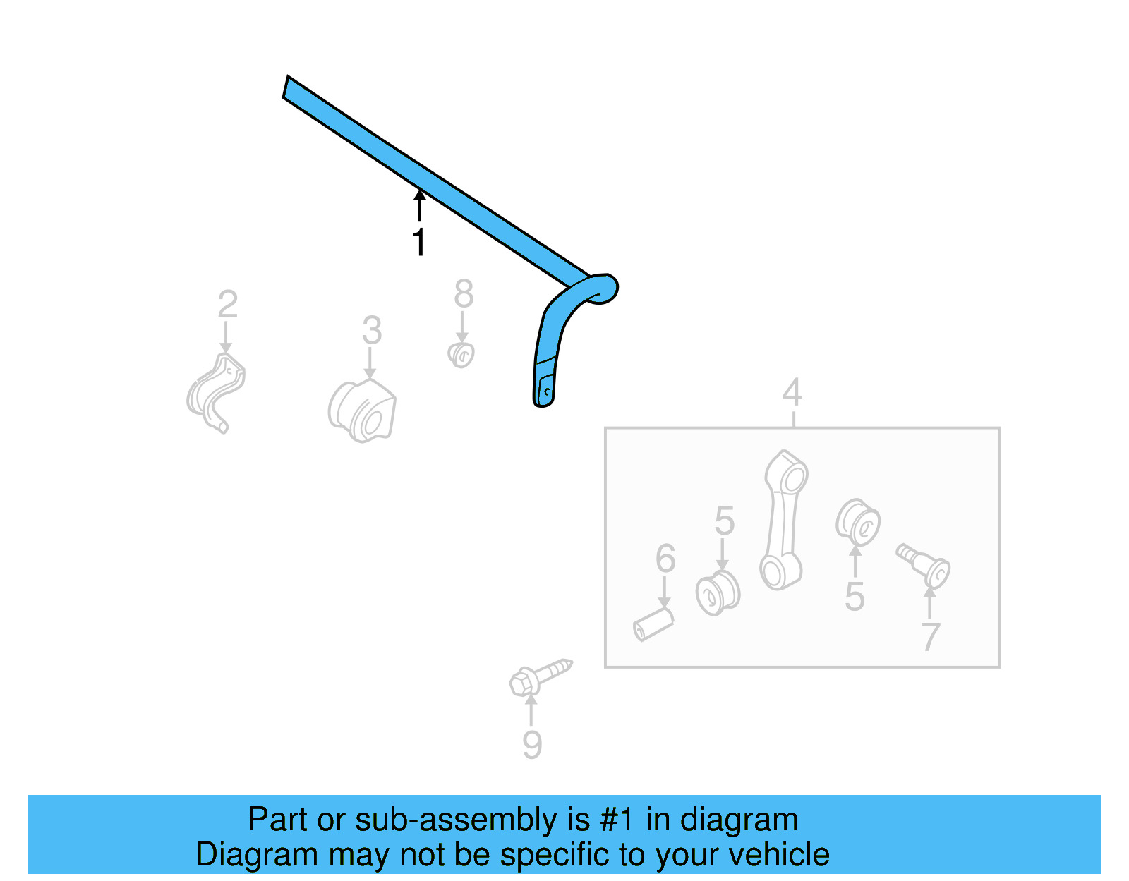 Stabilizer Bar 1J0-411-305-Q - View 4