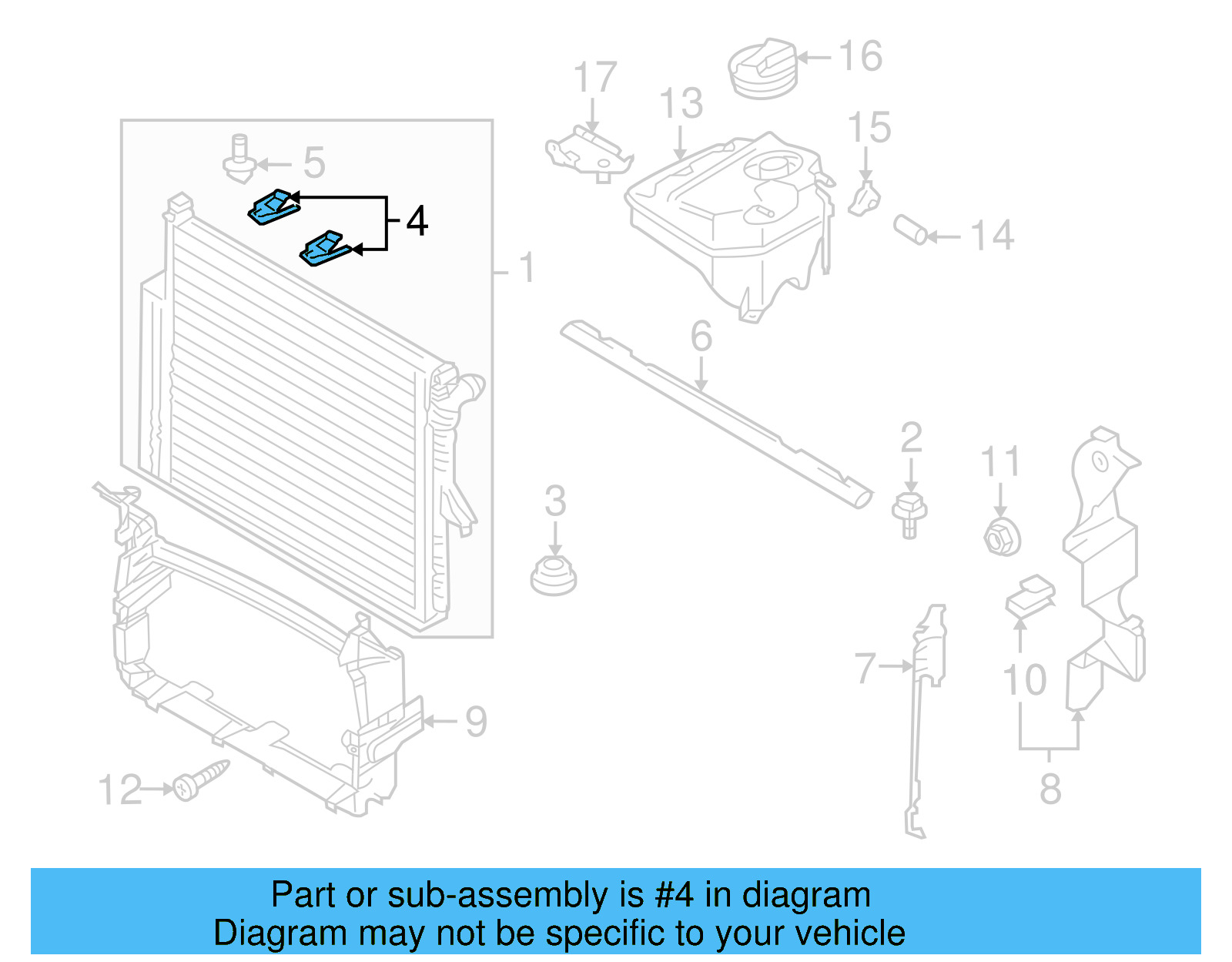 Radiator Lower Bracket 7L0-121-079-A - View 15