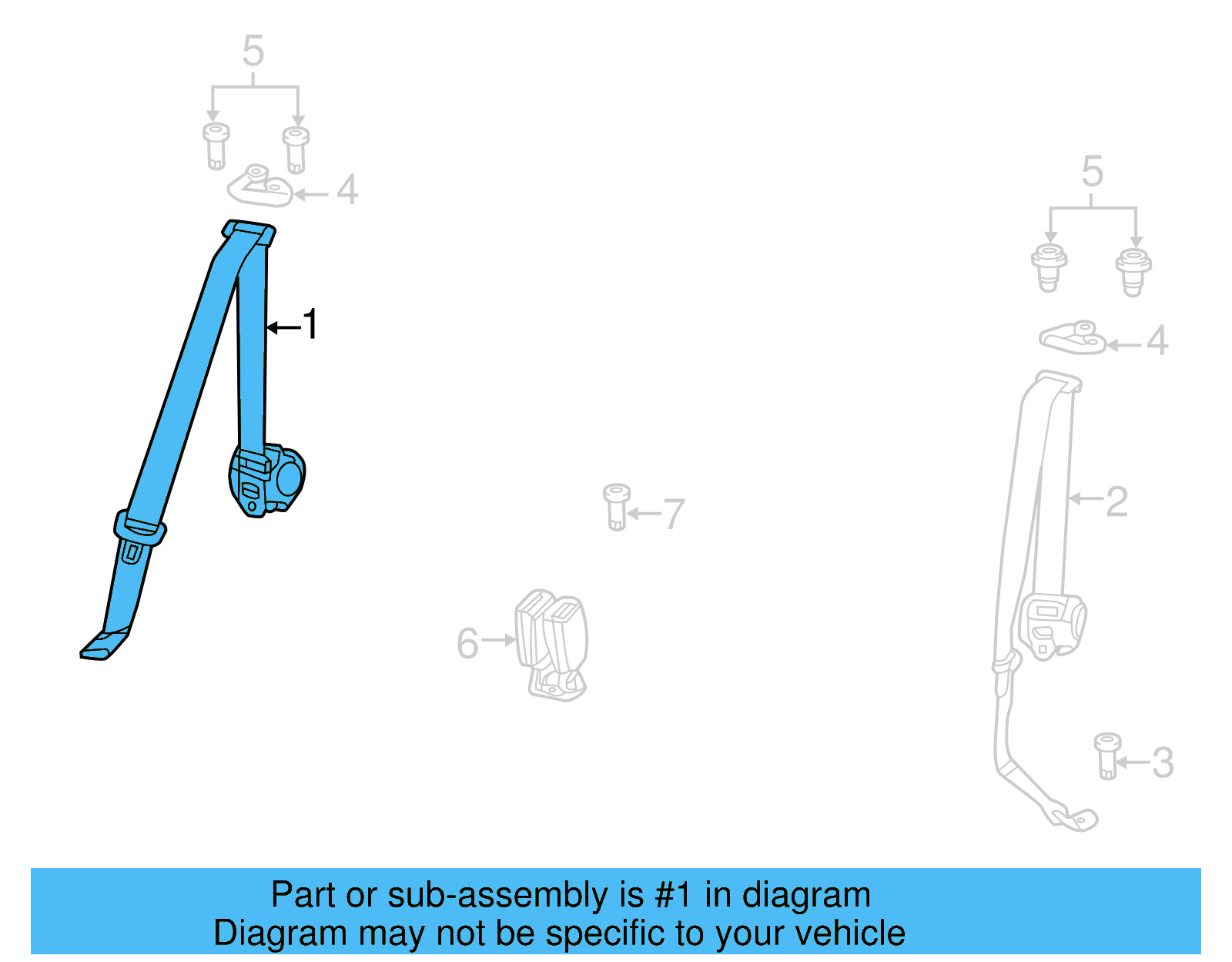 Lap & Shoulder Belt 5C3-857-806-D-RAA - View 4