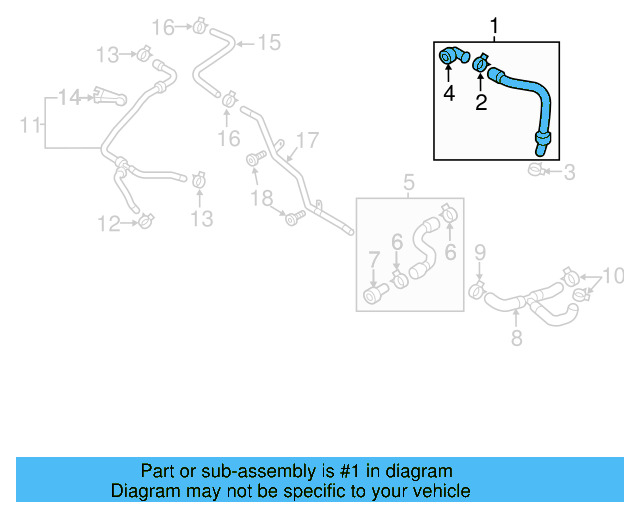 Upper Hose 5C0-122-051-L - View 3