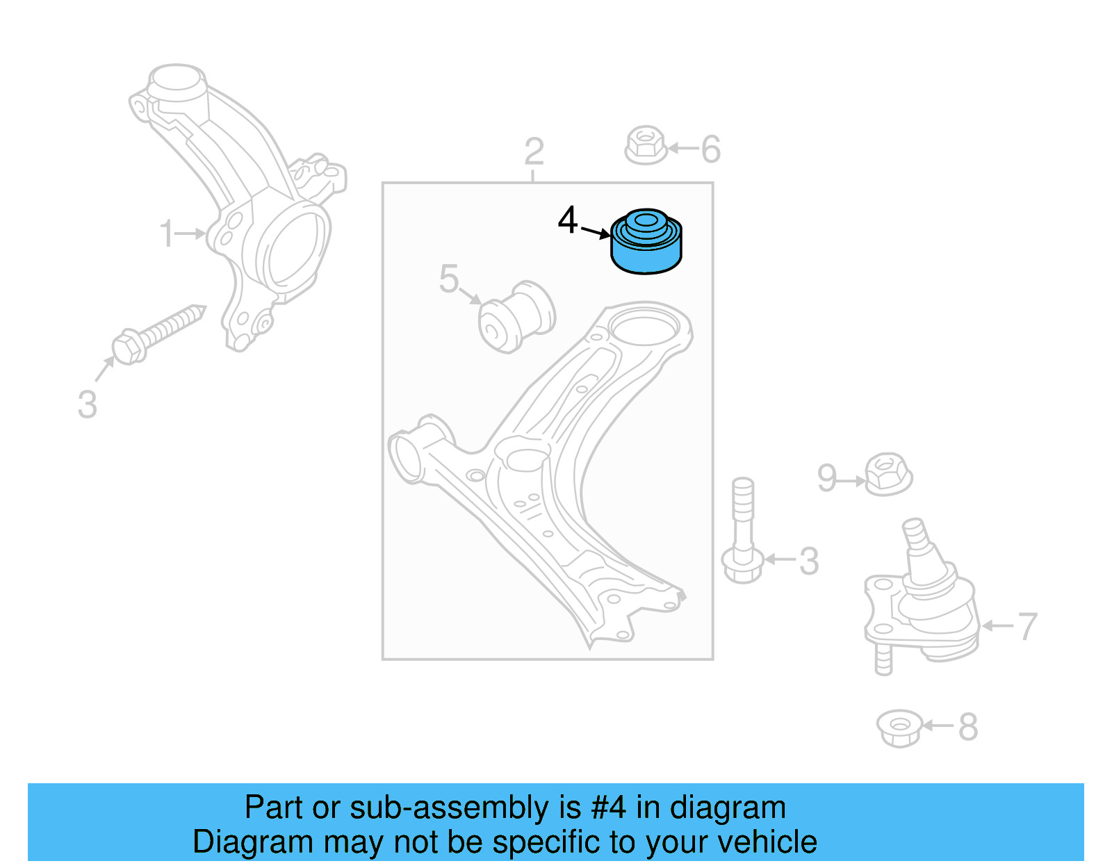 Lower Control Arm Rubber Mount 5C0-407-183-A - View 15