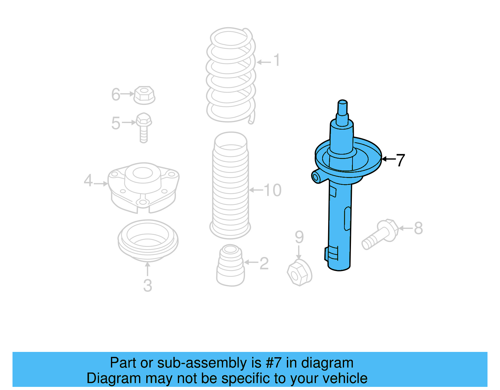 Strut 5C0-413-031-BN - View 5
