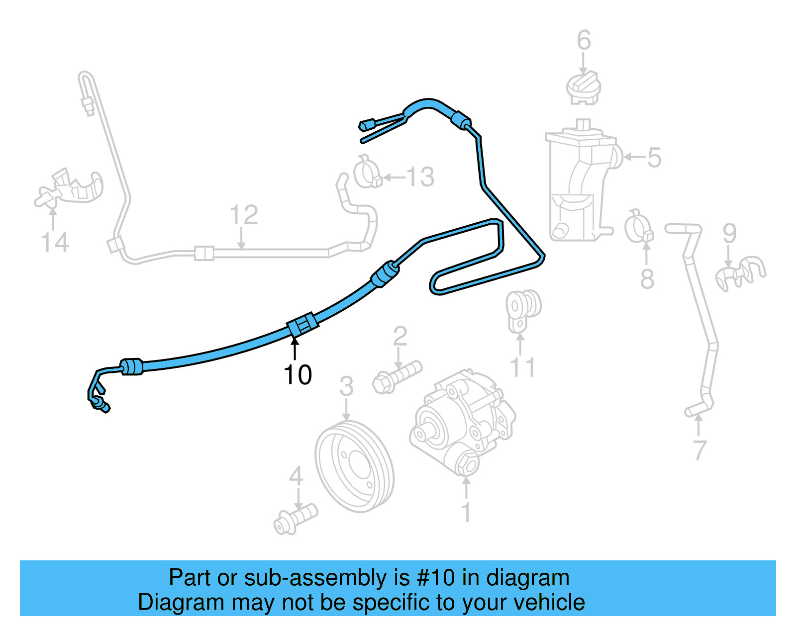 Pressure Hose 5C0-422-893-BL - View 4
