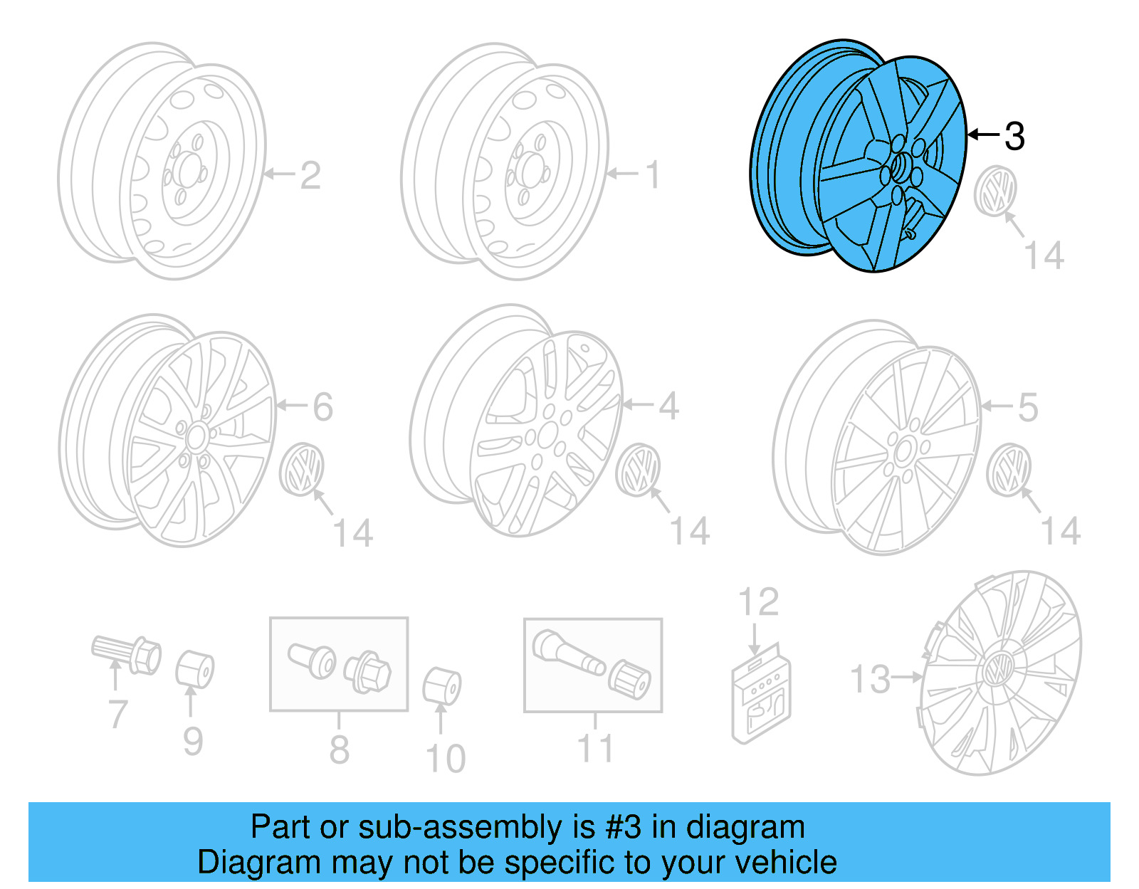 Wheel, Alloy 1T0-601-025-M-8Z8