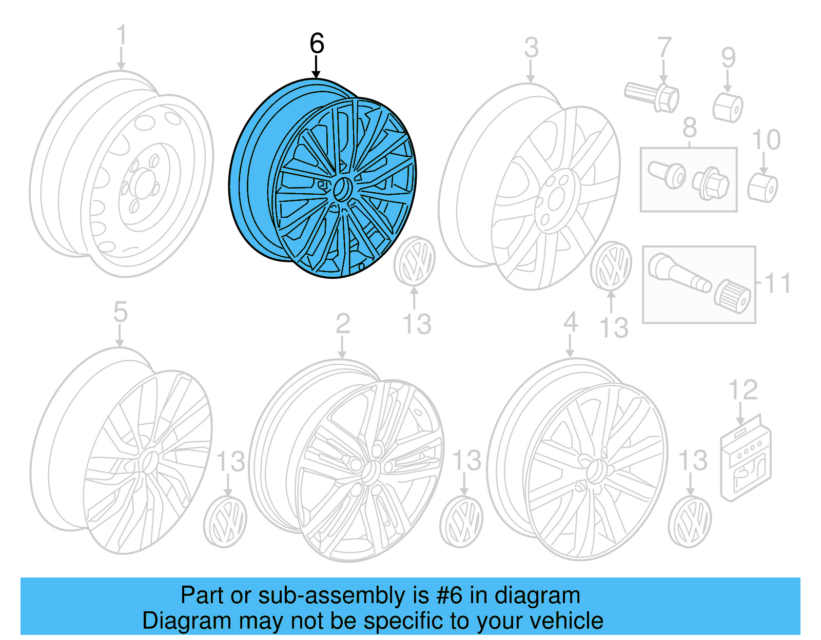 Wheel, Alloy 5C0-601-025-AH-8Z8