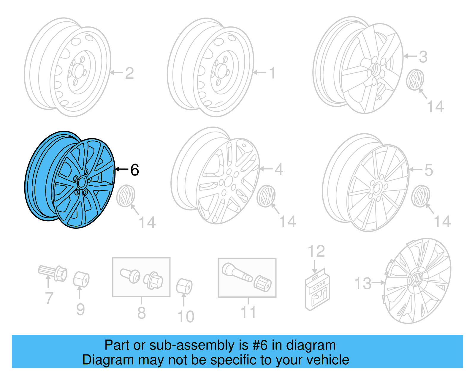 Wheel, Alloy 1K0-601-025-CQ-8Z8 - View 30