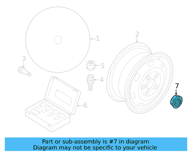 Alloy Wheel Center Cap 5C0-601-171-XRW - View 7