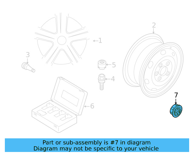 Alloy Wheel Center Cap 5C0-601-171-XRW - View 9