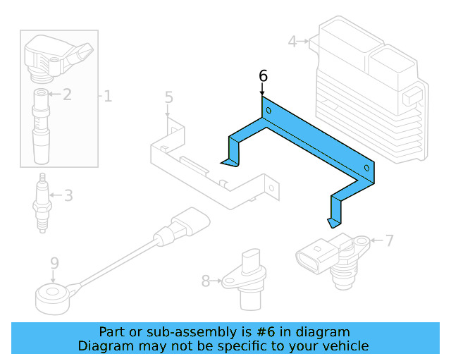 Engine Control Module (ECM) Bracket 5C0-907-500-A - View 2