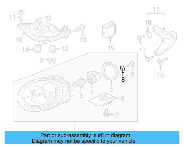 Headlamp Assembly Bolt WHT-004-141 - View 48