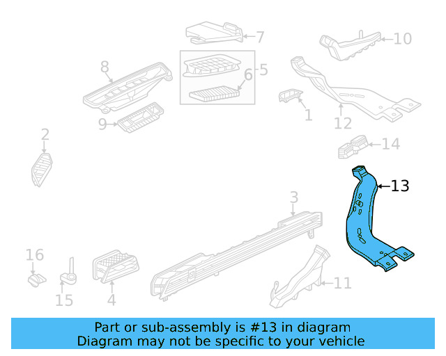 Instrument Panel Air Duct 5C1-819-151-B - View 25