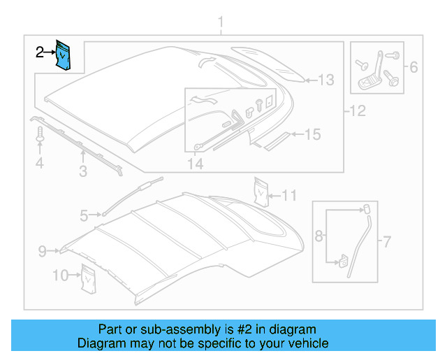 Convertible Top Hardware Kit 5C3-898-107 - View 3