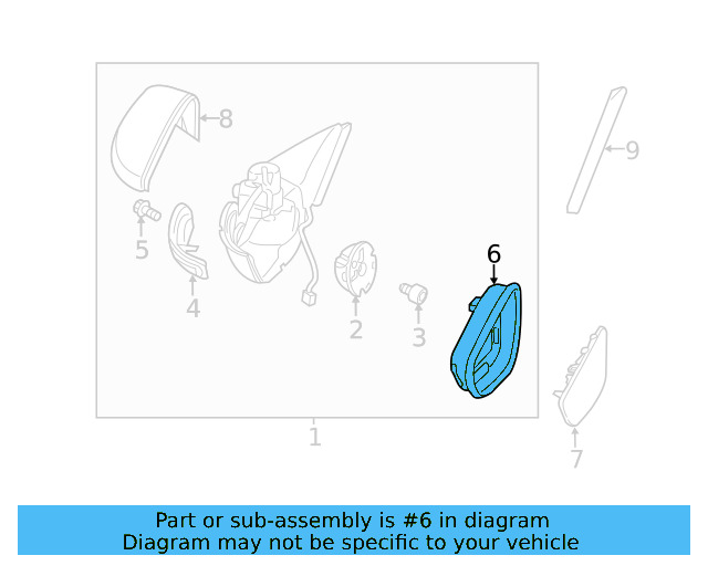 Mirror Glass 5C6857521AA - View 3
